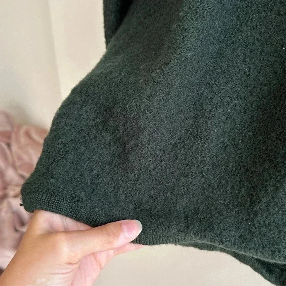 Bicé Forest Green 100% Wool Cardigan Sweater Jacket, Size Large - Picture 13 of 16